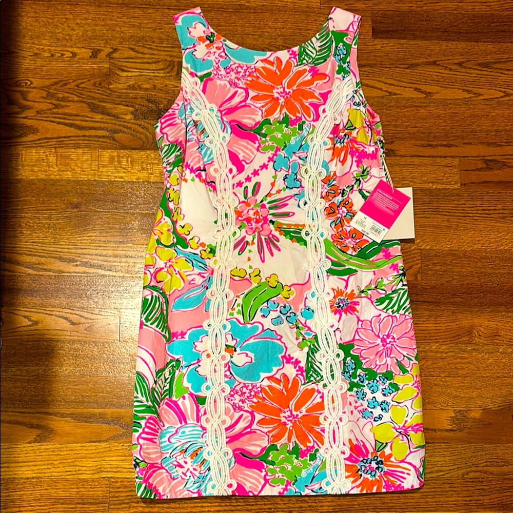 NWT LILY PULITZER Floral Multicolor DRESS WITH Cotton lining -Size 12